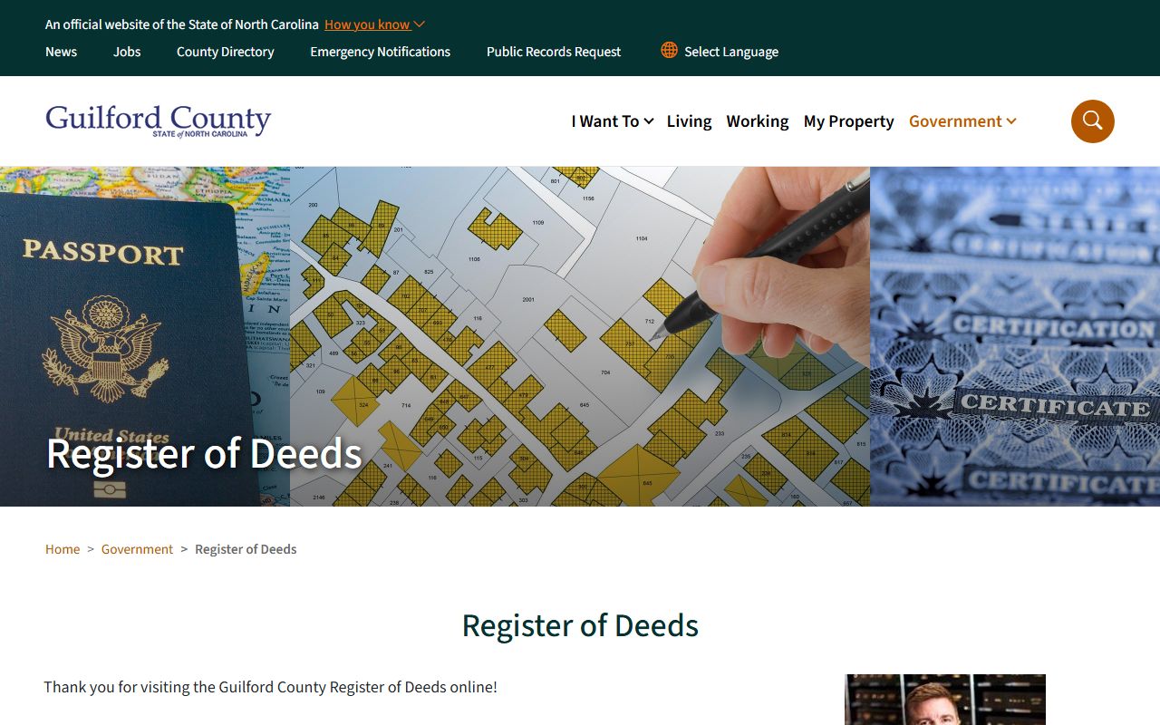 Guilford County Register of Deeds for Greensboro obituary and death records research