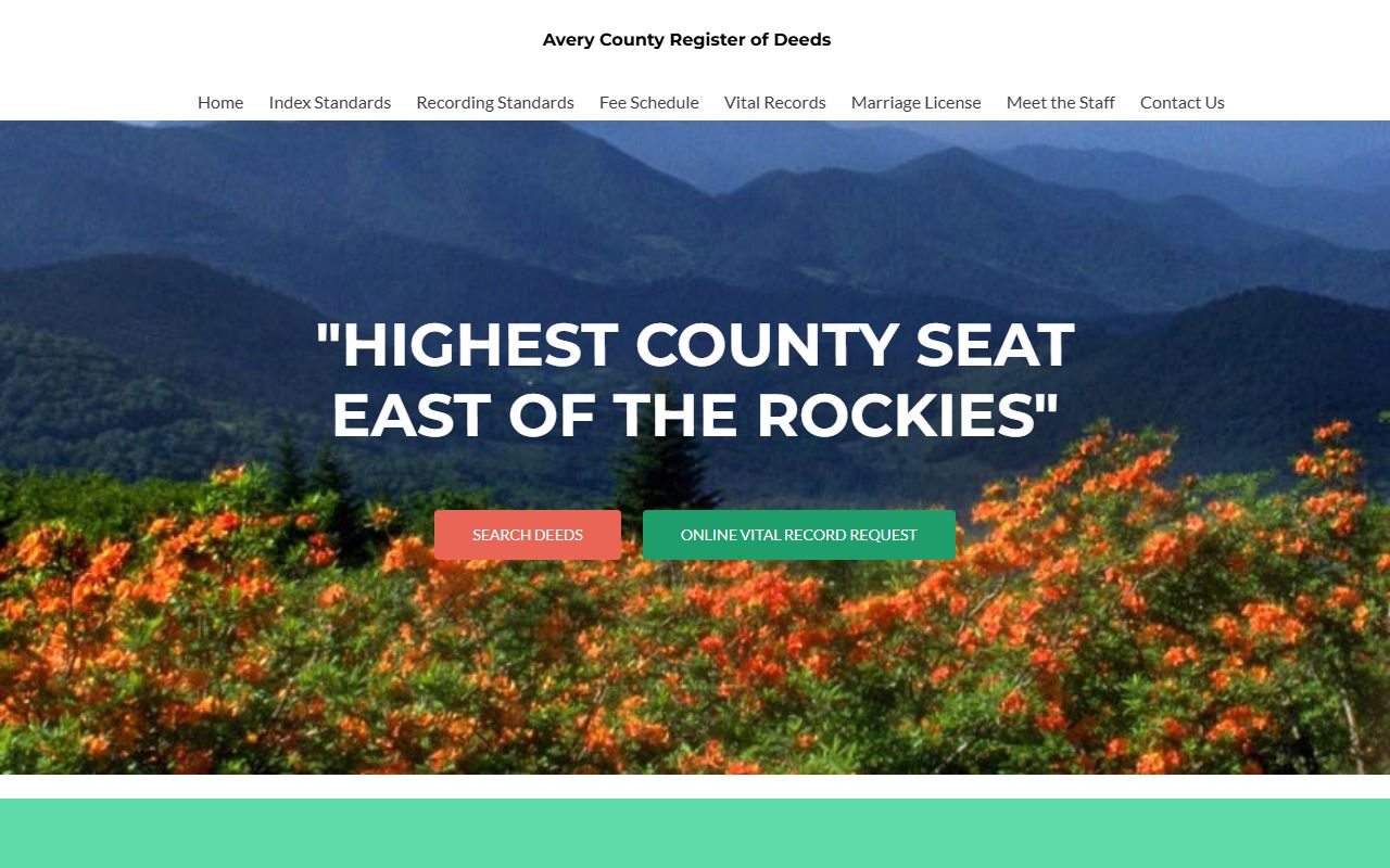Avery County Register of Deeds website for death certificate and obituary record requests