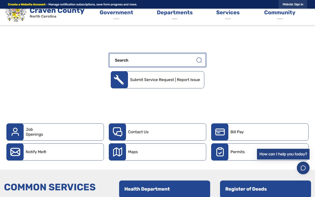 Craven County Register of Deeds in New Bern providing obituary and death record access