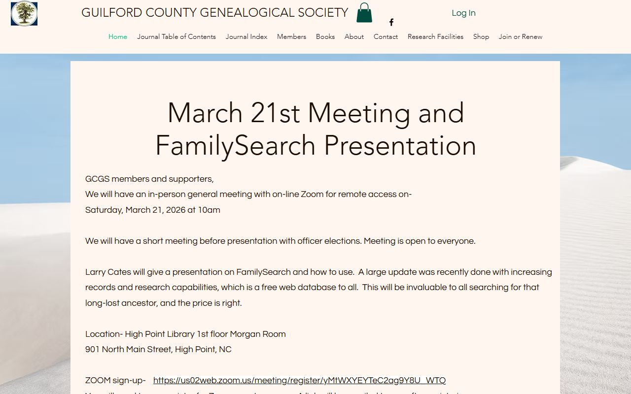 Guilford County Genealogical Society resources for obituary and death records research