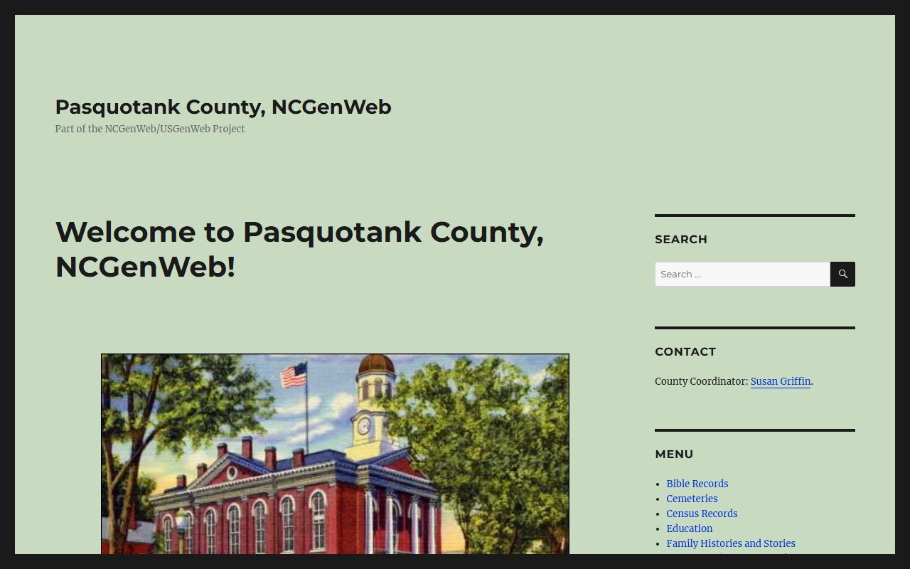 NCGenWeb Pasquotank County page for obituary and death records