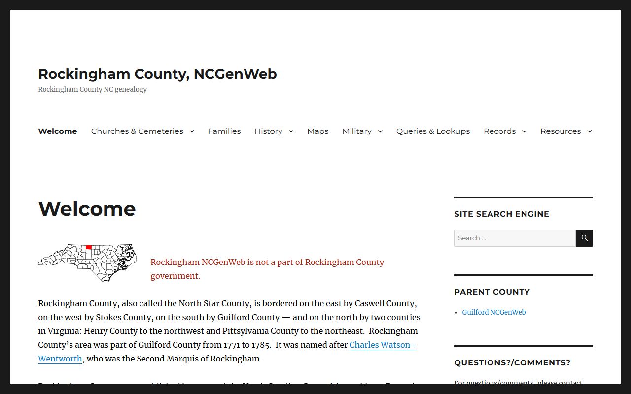 NCGenWeb Rockingham County obituary and death records resource