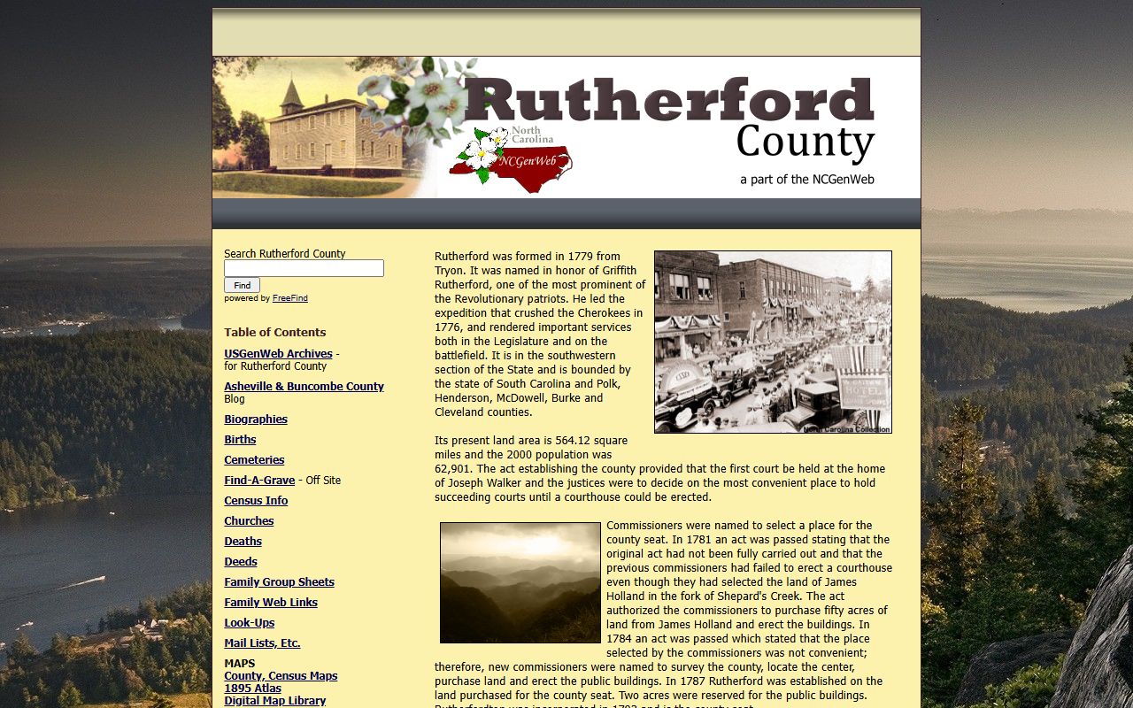 NCGenWeb Rutherford County obituary and death records resource