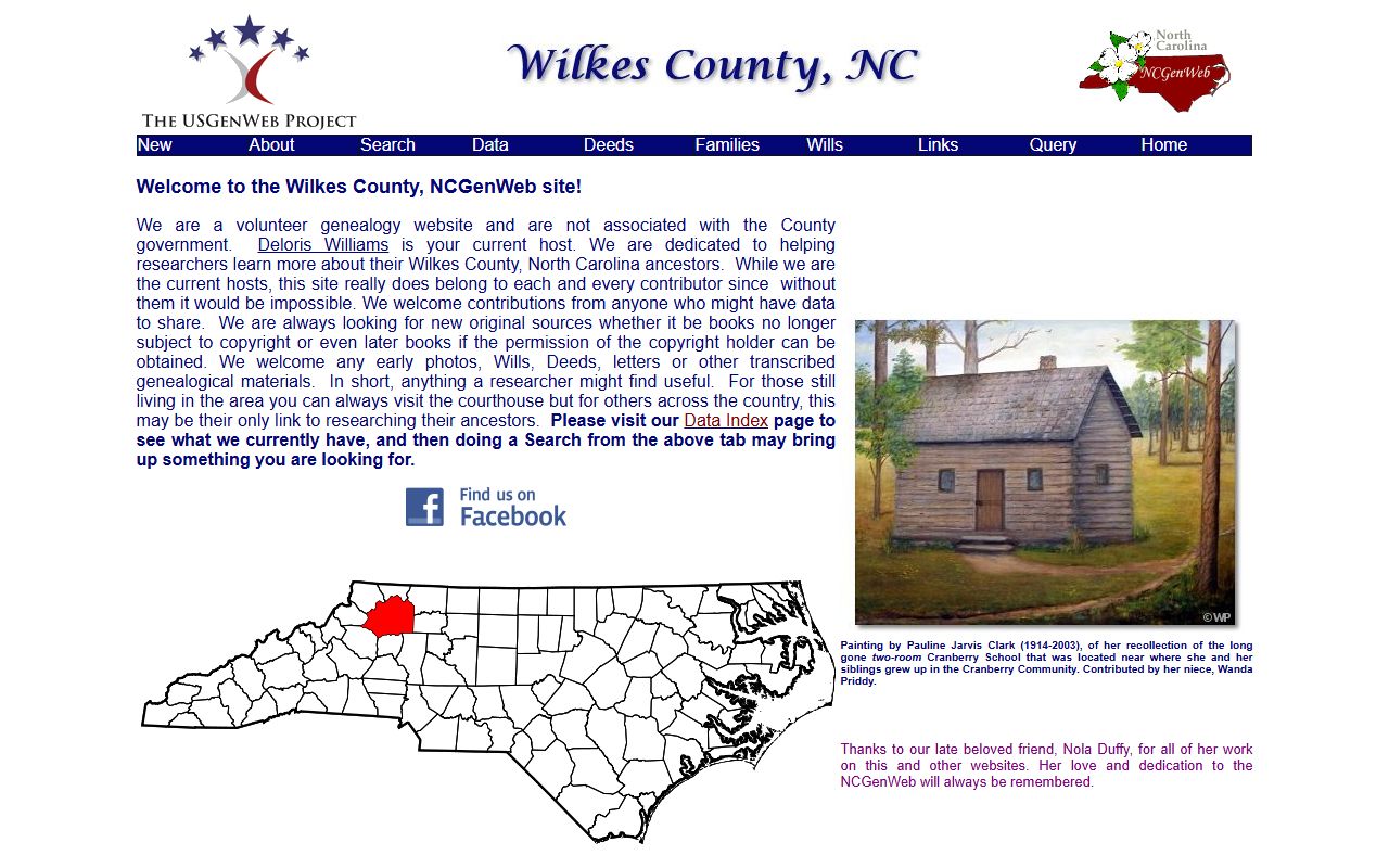 NCGenWeb Wilkes County page supporting Wilkes County obituary and death record research in Wilkesboro