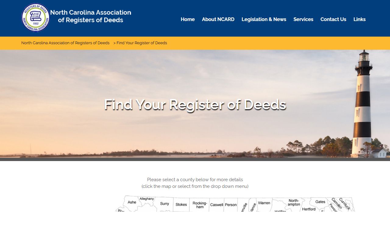 North Carolina Register of Deeds Association obituary records directory